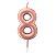 Vela de Aniversário 6cm Número 8 Metalizada Rose Gold - Make+ - Imagem 1