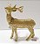 Enfeite Decorativo de Resina Rena Olhando Para Cima com Brilho Ouro 20cm - Coleção Marrocos - Ref 1713214 Cromus Natal - Imagem 1