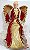 Anjo de Vestido Bordado Vermelho e Dourado 44cm - Ref 1313246 Cromus Natal - Imagem 1