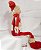 Boneco de Natal Menino Sentado 43cm - Vermelho Bege - Ref 72726001 D&A - Imagem 3
