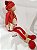 Boneco de Natal Menina Sentada 43cm - Vermelho Bege - Ref 72727001 D&A - Imagem 2