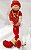 Boneco de Natal Menina Sentada 43cm - Vermelho Bege - Ref 72727001 D&A - Imagem 1