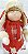 Boneco de Natal Menino em Pé 43cm - Vermelho Bege - Ref 72728001 D&A - Imagem 3