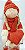 Boneco de Natal Menina em Pé Segurando Coração 43cm - Vermelho Bege - Ref 72729001 D&A - Imagem 3