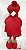 Boneco de Natal Menina em Pé Segurando Coração 48cm - Xadrez Vermelho - Ref 72733001 D&A - Imagem 2