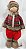 Boneco de Natal Menina em Pé 48cm - Xadrez Vermelho - Ref 72732001 D&A - Imagem 1