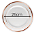 Prato Refeição Descartável de Luxo Branco Borda Rosê com 6 Un - 26cm Silver Plastic - Imagem 2