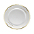 Prato Refeição Descartável de Luxo Branco Borda Dourada com 6 Un - Silver Plastic - Imagem 1
