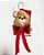 Urso de Natal de Palha com Laço Xadrez e Gorro Vermelho de Juta 42X18X9cm - Ref 67828001 D&A - Imagem 1