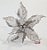 Flor de Natal Poinsetia de Veludo Branca com Borda e Miolo Prata - Flores Cabo Médio - Ref 1361064 Cromus Natal - Imagem 1