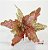 Flor de Natal Poinsettia Rose e Dourado com Borda e Miolo Glitter Dourado - Flores Cabo Médio - Ref 1711901 Cromus Natal - Imagem 1