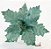 Flor de Natal Poinsetia de Veludo Verde Tiffany com Borda e Miolo de Glitter Verde - Flores Cabo Médio - Ref 1200362 Cromus Natal - Imagem 1