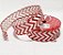 Fita Aramada de Natal Vermelho e Branco Chevron 3,8x9,14cm - Fitas Natalinas - Ref 1693855 Cromus Natal - Imagem 1