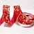 Fita Aramada de Natal Vermelho com Arabesco Dourado 3,8x9m14cm - Fitas Natalinas - Ref 1417929 Cromus Natal - Imagem 1