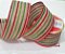 Fita de Natal Aramada Cru com Listras Glitter Vermelho e Verde 6,3cm x 9,14m - Fitas Natalinas - Ref 1014306 Cromus Natal - Imagem 1