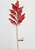 Galho Decorativo de Natal Folhas Aveludado Vermelho com Glitter Dourado 76cm - Ref 63864001 D&A - Imagem 1
