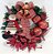 Guirlanda de Natal Decorada Poisentias Marsala e Boneco de Neve 60cm - Ref 03112021 Cromus Natal - Imagem 1