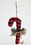 Enfeite Decorativo de Natal Bengala Xadrez Vermelho e Preto com Galho de Pinheiro - Ref 1019695 Cromus Natal - Imagem 1