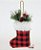 Enfeite Decorativo de Natal Bota Rustica Xadrez Vermelho e Preto com Galho de Pinheiro - Ref 1019698 Cromus Natal - Imagem 2