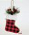 Enfeite Decorativo de Natal Bota Rustica Xadrez Vermelho e Preto com Galho de Pinheiro - Ref 1019698 Cromus Natal - Imagem 1