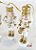 Enfeite Para Pendurar Quebra Nozes Branco e Dourado Jogo com 5 Unidades - Ref 1027274 Cromus Natal - Imagem 2