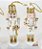 Enfeite Para Pendurar Quebra Nozes Branco e Dourado Jogo com 5 Unidades - Ref 1027274 Cromus Natal - Imagem 3