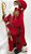 Boneco Gigante Papai Noel em Vermelho e Dourado, Segurando Cajado com Saco de Presente nas Costas 1.20mts - Ref 73685001 D&A - Imagem 3