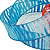 Fita de Natal Aramada Organza com Listras de Gliter Azul Claro e Prata 3,8cmx9,14m - Fitas Natalinas - Ref 1512264 Cromus Natal - Imagem 2