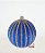 Bola de Natal Azul com Listras Ouro 8cm Jogo com 6 Unidades - Bolas Natalinas - Ref 1690277 Cromus Natal - Imagem 2