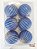 Bola de Natal Azul com Listras Ouro 8cm Jogo com 6 Unidades - Bolas Natalinas - Ref 1690277 Cromus Natal - Imagem 1