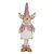 Rena Decorativa em Pé com Vestido Rosa Cinza e Branco 47cm - Ref 1027142 Cromus Natal - Imagem 1