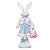 Coelha Decorativa em Pé de Vestido Florido Segurando Bolsa 70cm - Coleção Acqua - Ref 1013307 Páscoa Cromus - Imagem 1