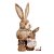 Coelho Decorativo em Pé de Palha com Filhote - Coleção Crespinho 45cm - Ref 1826589 Páscoa Cromus - Imagem 1