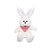 Coelho de Pelúcia Branco com Lenço Xadrez Vermelho e Branco no Pescoço 25cm - Coleção Kids - Ref 1827075 Páscoa Cromus - Imagem 1