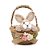 Cesta de Páscoa de Palha com Alça e Coelhinho de Pelúcia com Flores 27,5cm - Coleção Happy Sunday - Ref 1012956 Páscoa Cromus - Imagem 1