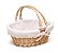 Cesta de Vime com Alça Dobrável e Acabamento em Tecido com Renda 30cm - Cestaria Home - Ref 1826082 Cromus - Imagem 1