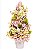 Topiaria Rustica Cone Flores e Ovos 48cm - Arranjos de Páscoa - Coleção Fondant - Ref 1720517 Páscoa Cromus - Imagem 1
