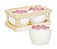 Caixa de Madeira com Dois Meio Ovos Branco com Rosa de Cerâmica - Coleção Guloseima - Ref 1720596 Páscoa Cromus - Imagem 1