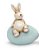 Coelho de Cerâmica Sentado Encima do Ovo de Páscoa Azul - Coleção Coconut - Ref 1014666 Páscoa Cromus - Imagem 1