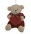 Urso de Pelúcia com Macacão Vermelho Segurando Coração 15x12x12cm - Coleção Romântica - Ref 215160 Cromus - Imagem 1