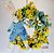 Guirlanda de Páscoa Decorada Flores Amarelas e Coelho Macacão Azul 50x41cm m- Guirlandas de Páscoa - Ref 20012022 Páscoa Cromus - Imagem 1