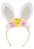 Tiara Orelhas de Coelho Amarela com Flores e Glitter - Coleção Tiaras - Ref 1013168AM Páscoa Cromus - Imagem 1