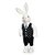 Coelho de Pelúcia em Pé com Roupa Social Branco e Preto 80cm - Coleção Mil Folhas - Ref 1820789 Páscoa Cromus - Imagem 1