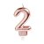 Vela de Aniversário Metalizada Rosê Gold Numero 2 - Ref 29002655 Cromus - Imagem 1