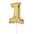 Mini Balão Auto Inflável 19cm Ouro Numero 1 - Ballon Cake - Ref 29002733 Cromus - Imagem 1