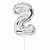Mini Balão Auto Inflável 19cm Prata Numero 2 - Ballon Cake - Ref 29002744 Cromus - Imagem 1