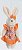 Mini Coelha de Pelúcia Roupa Floral Laranja 18cm - Coleção Maria Mole - Ref 1522099F Páscoa Cromus - Imagem 1