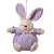 Coelho de Pelúcia Bola Listrada Lilas e Branco - Mini Coelhos - Ref 1220488 Páscoa Cromus - Imagem 1