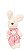 Mini Coelho de Pelúcia Articulado com Roupa Floral Rosa 10cm - Coleção Pot Pourri - Ref 1826740MR Cromus - Imagem 1