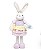 Coelha em Pé com Vestido de Babado Candy Color e Placa Feliz Páscoa 55cm - Coleção Rocambole - Ref 1826808 Páscoa Cromus - Imagem 1